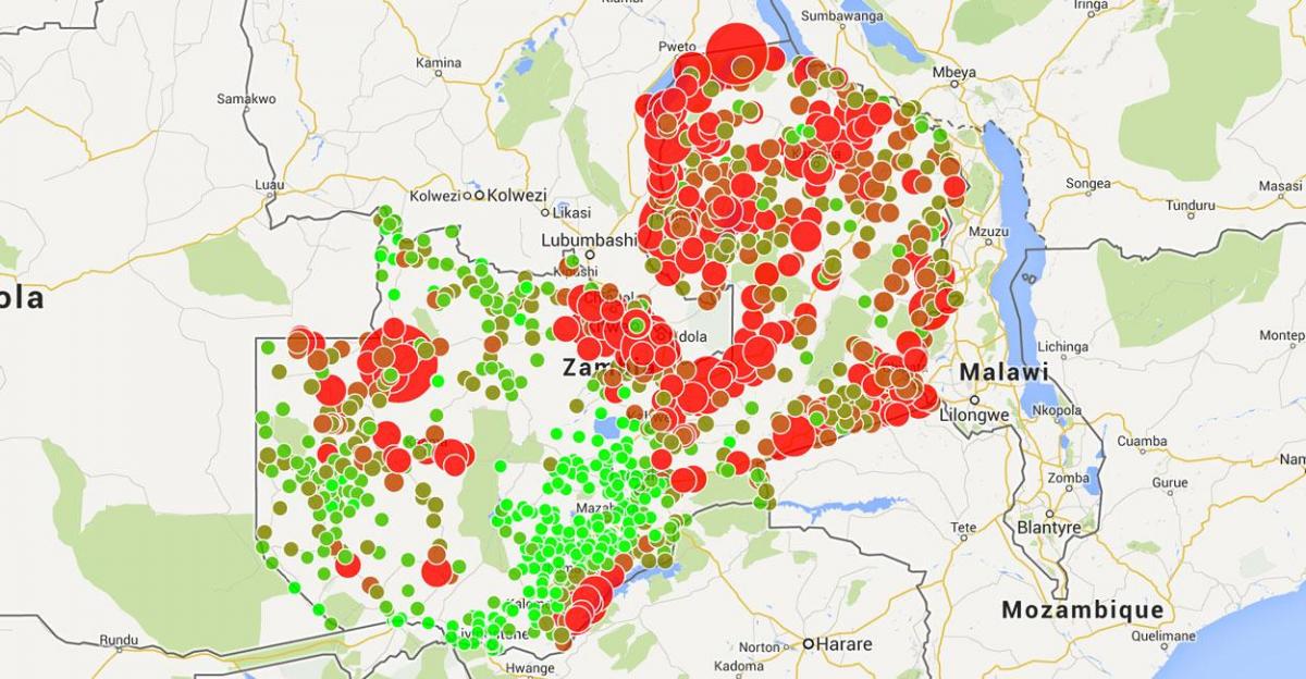 քարտեզ Մալավի մալարիայի 