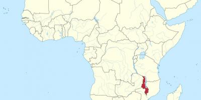 Քարտեզ Աֆրիկայի, ի ցույց տալով Մալավի