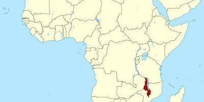 Քարտեզ Մալավի դիրքը քարտեզի վրա Աֆրիկայի