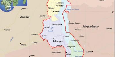 Քարտեզ Մալավի քաղաքական